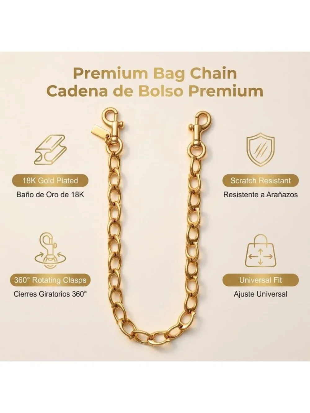 Stylish Bag Chain Charm for Handbags, Purse Charms, Wallet Extender & Jeans